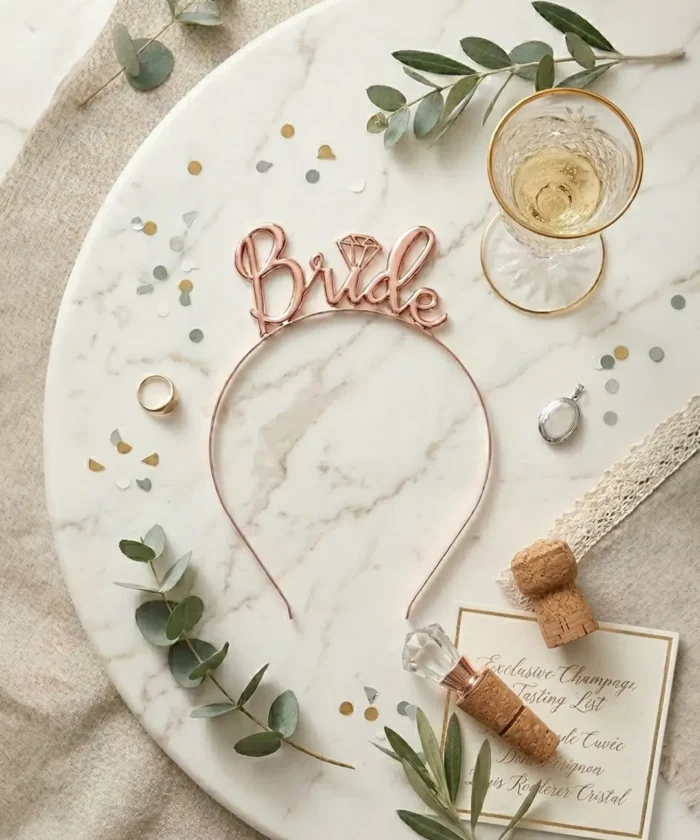 “Bride” hårbøjle, rosaguld